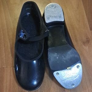Capezio Black Kids Tap Dance Shoes with Strap